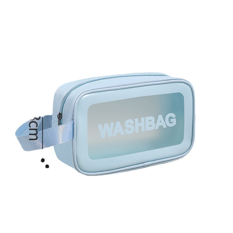 Picture of PU frosted waterproof cosmetic bag large capacity high-looking portable cosmetic storage bag wash swimming bag
