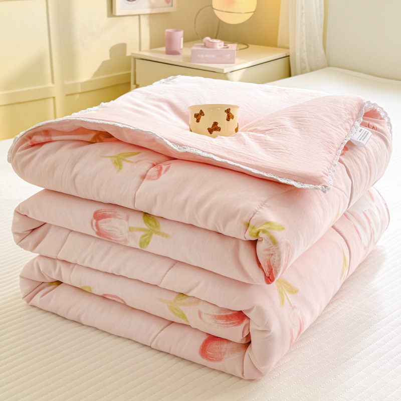 Picture of Class A Maternal and Infant Grade Summer Quilt Lace Summer Cool Quilt Summer Air-conditioning Quilt Double Washed Cotton Quilt Core Children's Thin Quilt Ins