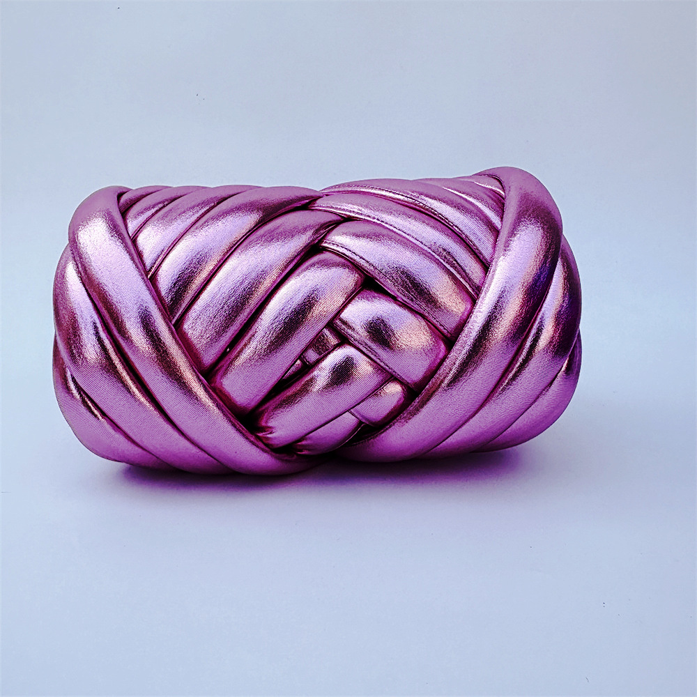 Picture of New Metal Thread Shiny Leather Material Iceland DIY Bag Handmade Woven Fabric Strips Pillow Cat Bed Filling Yarn