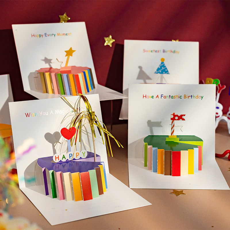 Picture of Birthday gift boutique birthday invitation card 3d three-dimensional blessing gratitude high-end creative small card