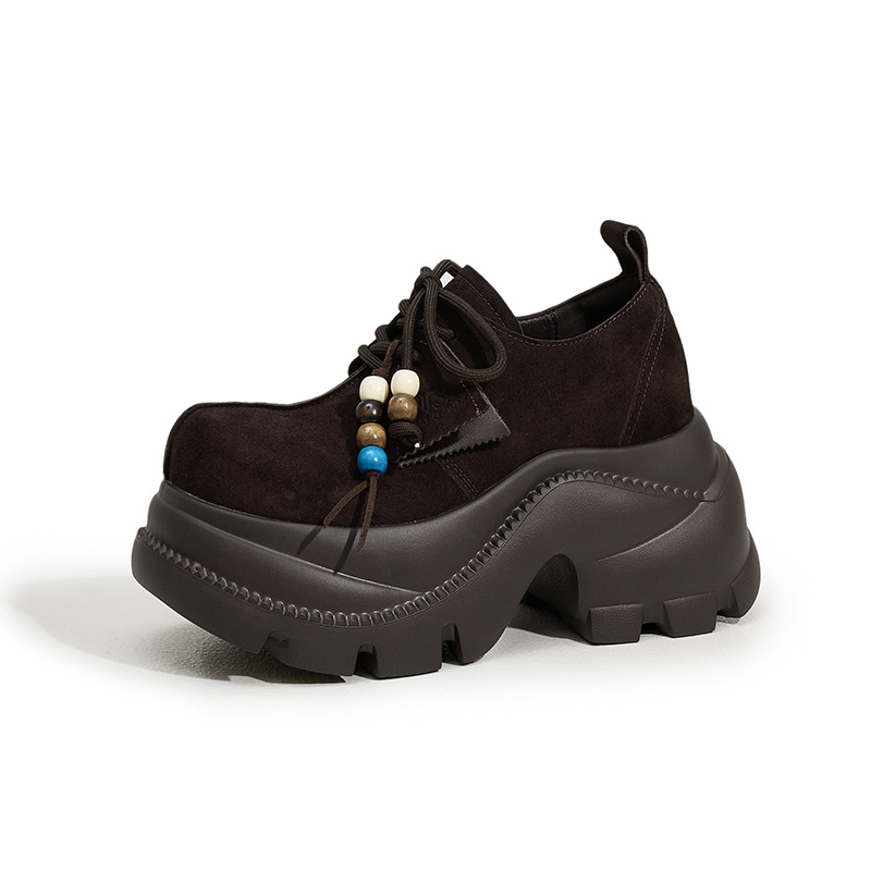Picture of Thick-soled Birkenstock women's new kangaroo shoes for the fall of 2025, small and tall, women's shoes, soft-soled and versatile loafers