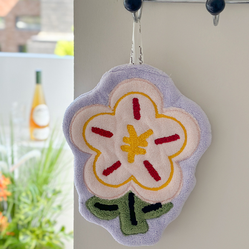Picture of Rich flower cute towel hanging kitchen bathroom towel bathroom absorbent non-stinky quick-drying towel