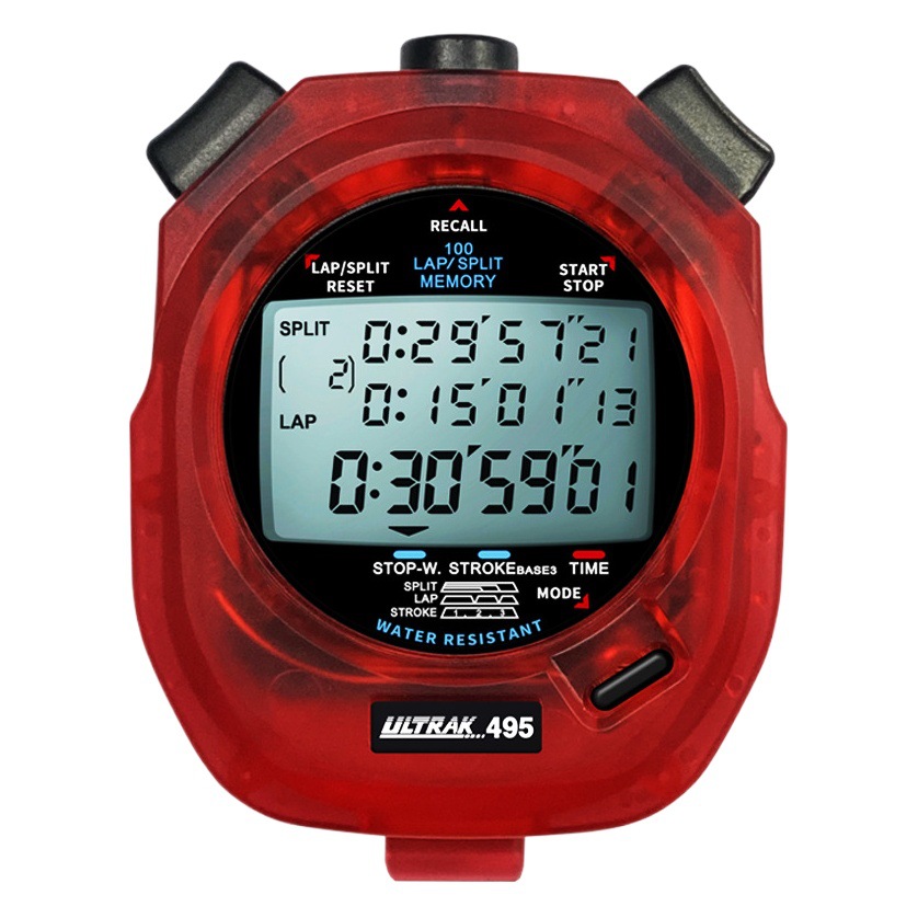 Hj Oria Ultrak Stopwatch Dt495 Three Rows 100 Runway Memory Waterproof Running Fitness Professional Competition Night