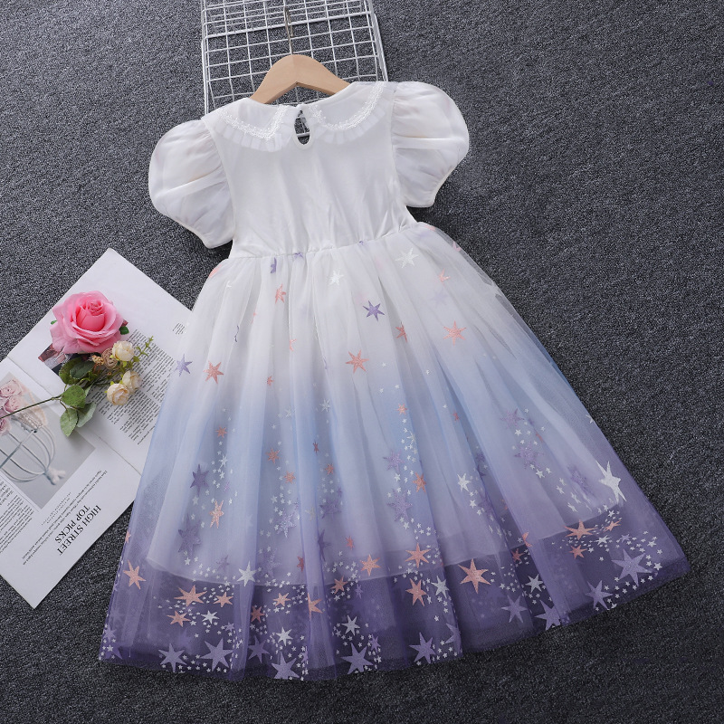 Picture of New Children's Day Princess Aisha Dress Girls Summer Birthday Dress White Dress Children's Summer Western Style Dress