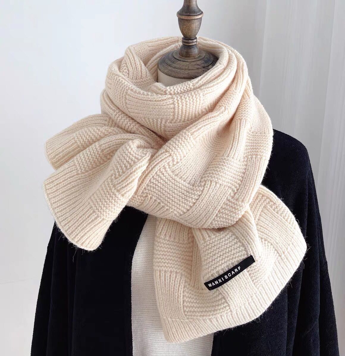 Picture of Douyin Live New Large Checkerboard Knitted Scarf Women's Korean Style Autumn and Winter Easiest for Match Color Block Plaid Warm Scarf