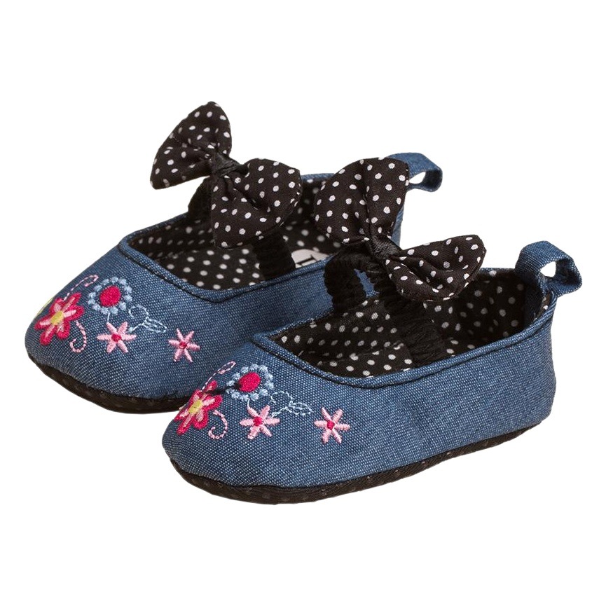 Warm breathable baby embroidered cloth shoes 0-1 8 months anti-slip wear-resistant baby Four Seasons toddler shoes socks two-piece gift box