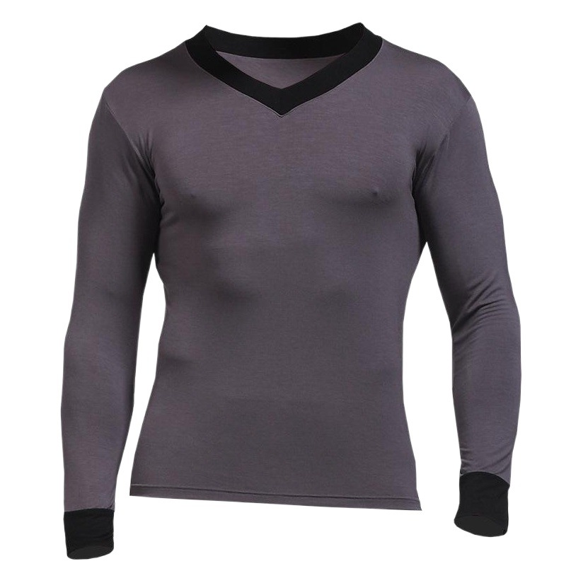 New Men's Autumn and Winter Bottoming Shirt Single-Piece Top Men's Thermal Clothing Thin Autumn Clothing Slim V Neck Bottoming Intimates