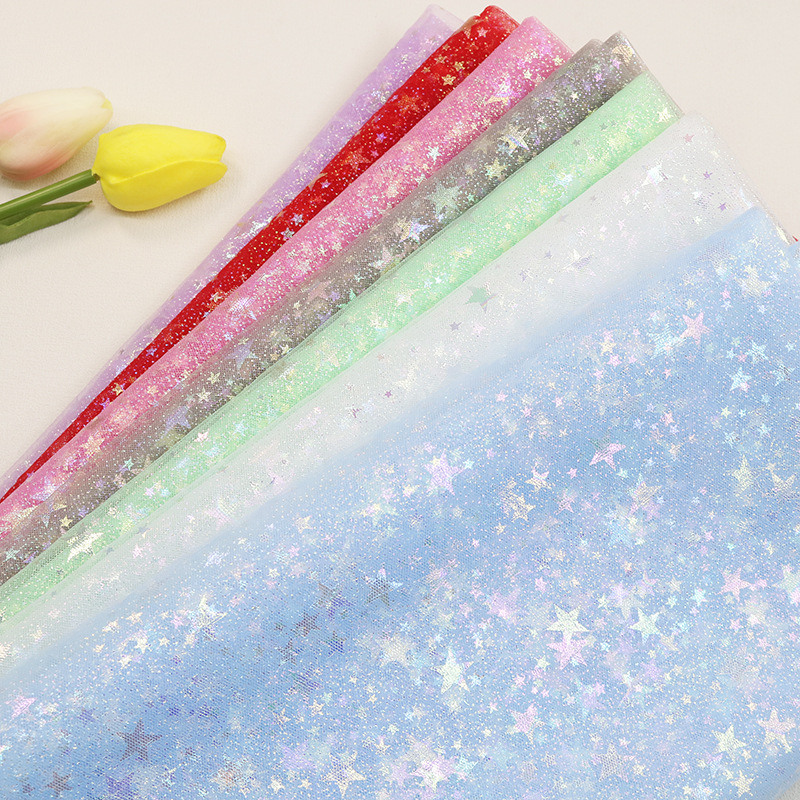 in stock wholesale magic stars tulle fabric DIY handmade bow tutu skirt party wedding decoration supplies