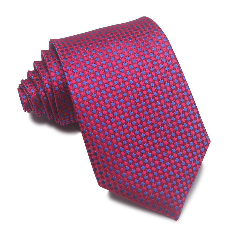 Picture of 25 New 8cm Polyester Jacquard Stripesd Tie 7cm Men's and Women's Business Formal Wear Casual High-End Red Black Blue
