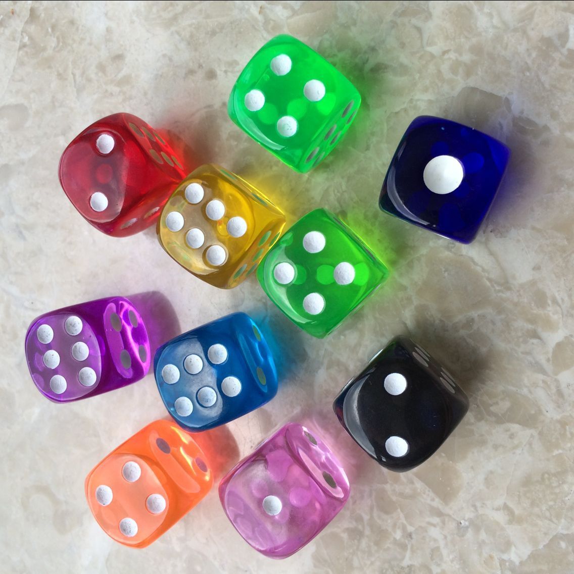 Picture of 16mm transparent dot dice transparent color Foreign trade cross-border products rounded transparent crystal sieve