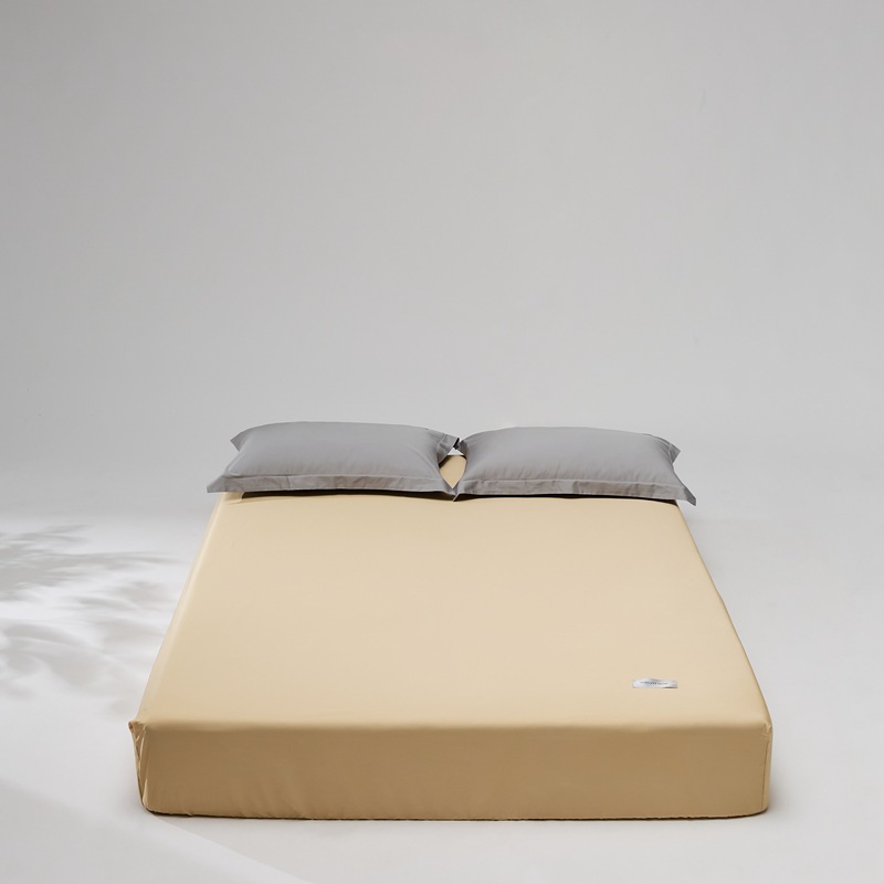 Picture of High-End 100% Long-Staple Cotton Fitted Sheet Single Piece Satin Solid Color Pure Cotton Bed Sheet Mattress Protector Mattress Cover
