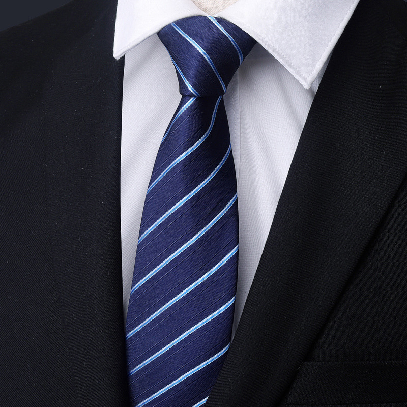 Picture of 2022 spring calm and generous striped tie polyester business workplace party tie men