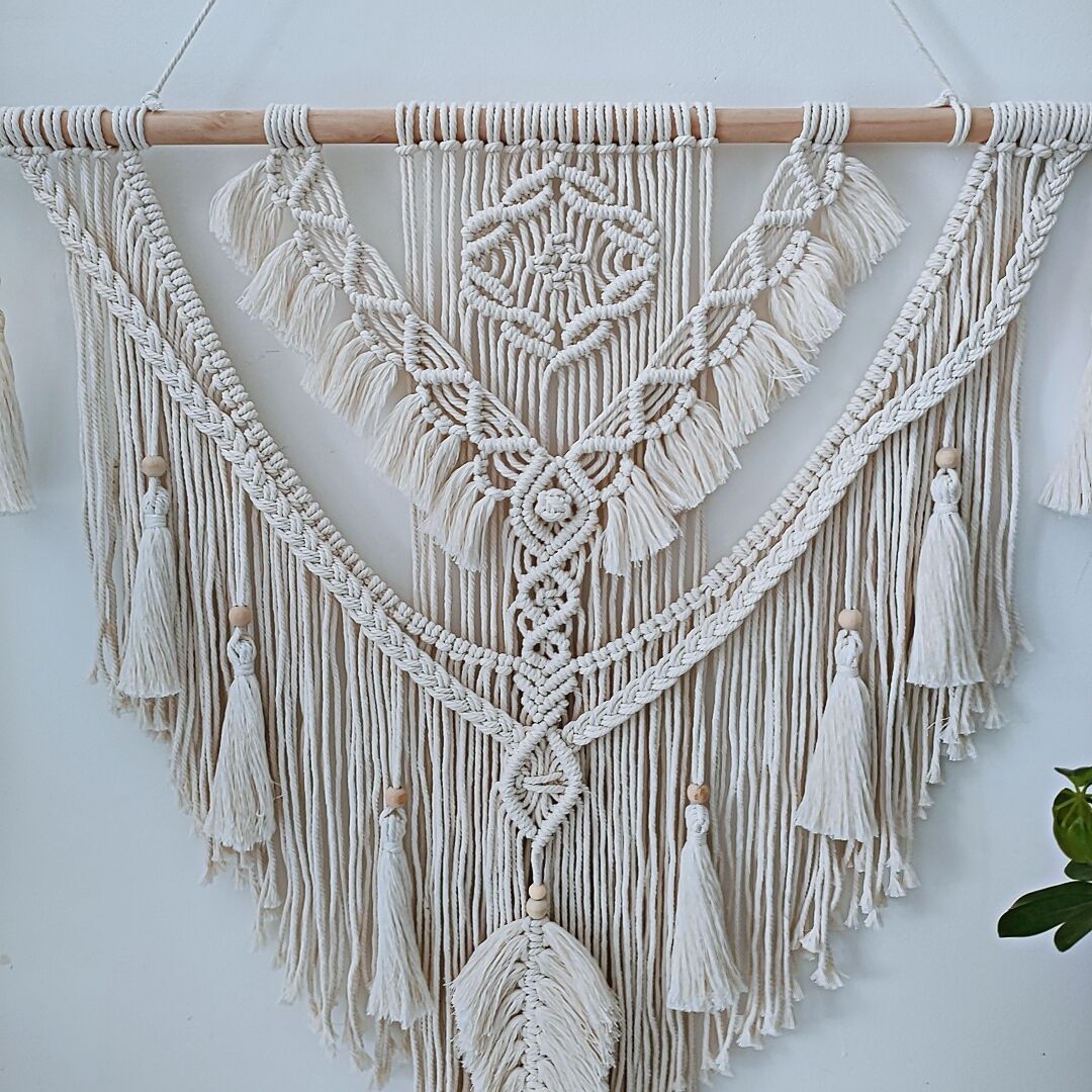 Picture of Ins Woven Large Tapestry TV Bedside Sofa Background Decoration Handmade Hallway Covering Wall Decoration Wall Hanging