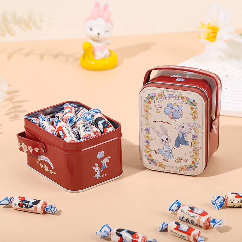 New Wedding Candy Jar Portable Box Rabbit Candy Jar Iron Box Hand Gift Candy Cracker Box Horse Mouth