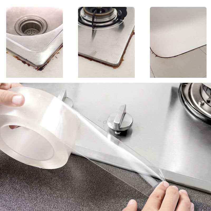 Picture of Kitchen waterproof mildew tape kitchen joint sealing strip transparent waterproof strip bathroom toilet gap wall corner stickers