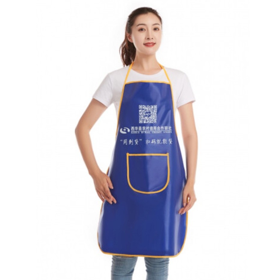 Picture of Manufacturer Wholesale Printed Advertising Waterproof Apron Custom Logo Pure Cotton Kitchen Promotion Adult Apron Labor Protection Apron