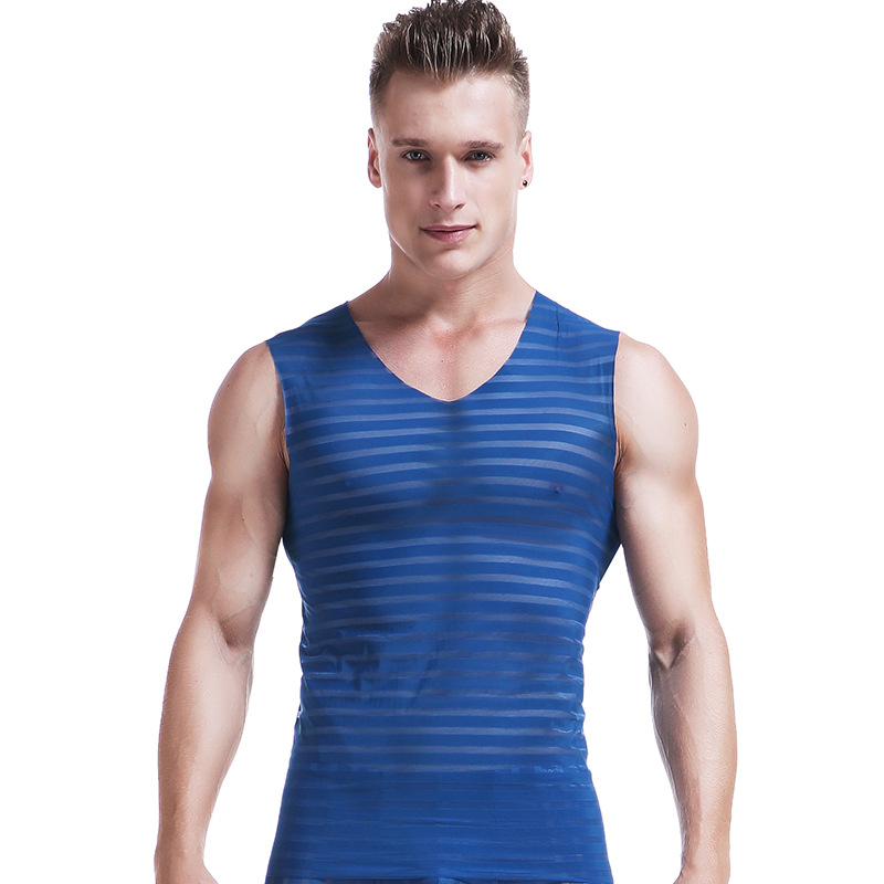 Picture of Summer Men's Seamless Ice Silk T-shirt Men's Short-sleeved Slim-fit Stretch Youth Quick-drying Thin Sports Base Shirt Fitness