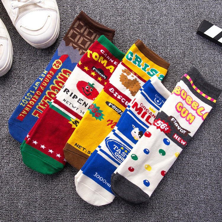 Socks women's Japanese new star with cartoon milk tomato stereo socks cotton casual tube socks wholesale