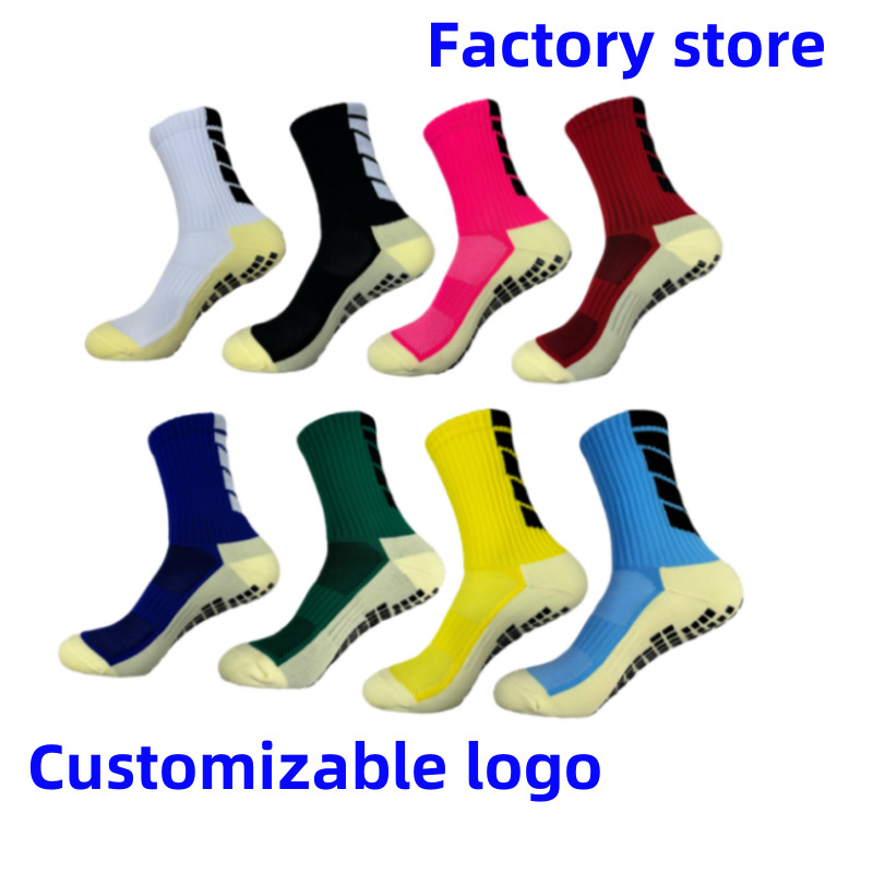 Cross-Border Professional Training Non-Slip Dotted Football Socks for Men, Mid-Calf, Sweat-Absorbent, Thickened Towel Bottom Elite Socks, Sports Socks