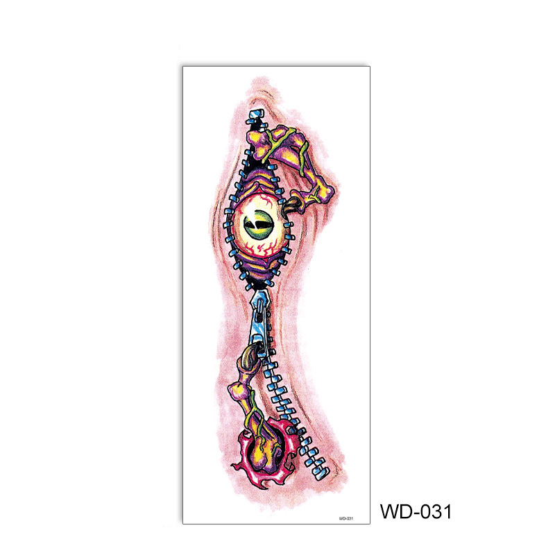 Picture of Full Arm Tattoo Sticker Cross-border New Waterproof Sweat Simulation Cross Buddha Black and White Colorful Personality Full Arm Temporary Tattoo
