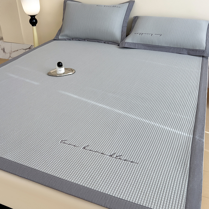 Picture of Category a Maternal and Infant Grade Waffle Ice Bean Mat Three-Piece Set Classy Ice Silk Mat Fitted Sheet Summer Air-Conditioned Soft Mat