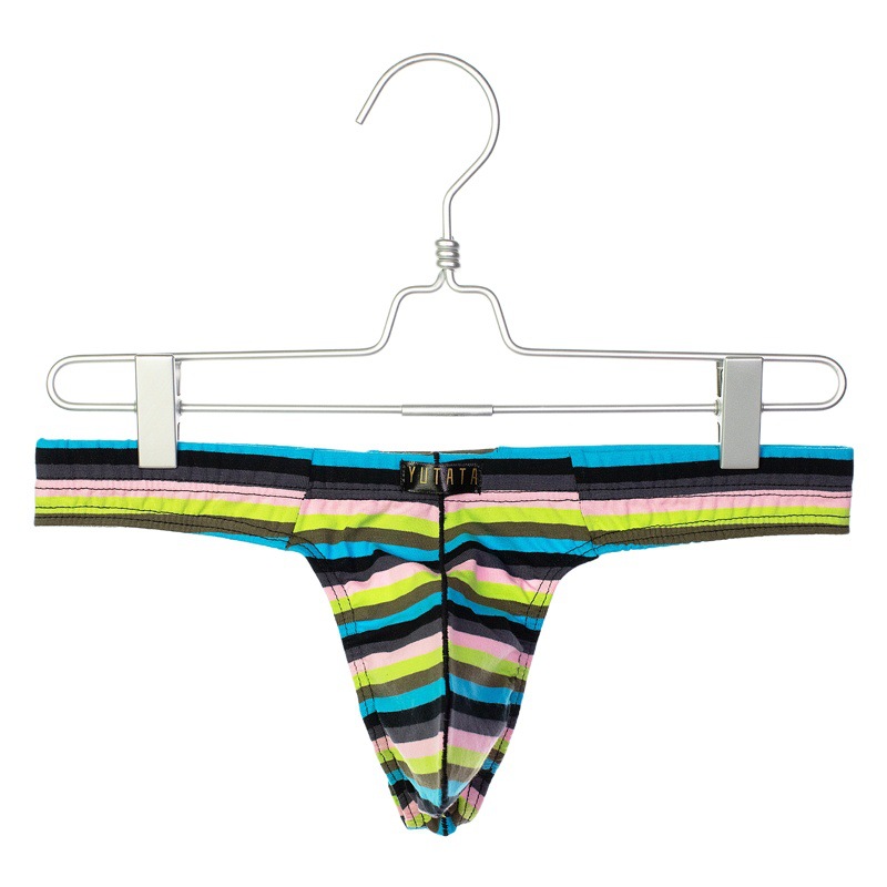 Colorful milk silk striped bag men's low waist sexy thong men's bag comfortable sexy underwear B630