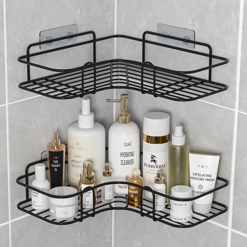 Punch-free bathroom tripod bathroom washstand wall-mounted storage rack toilet toilet kitchen storage rack