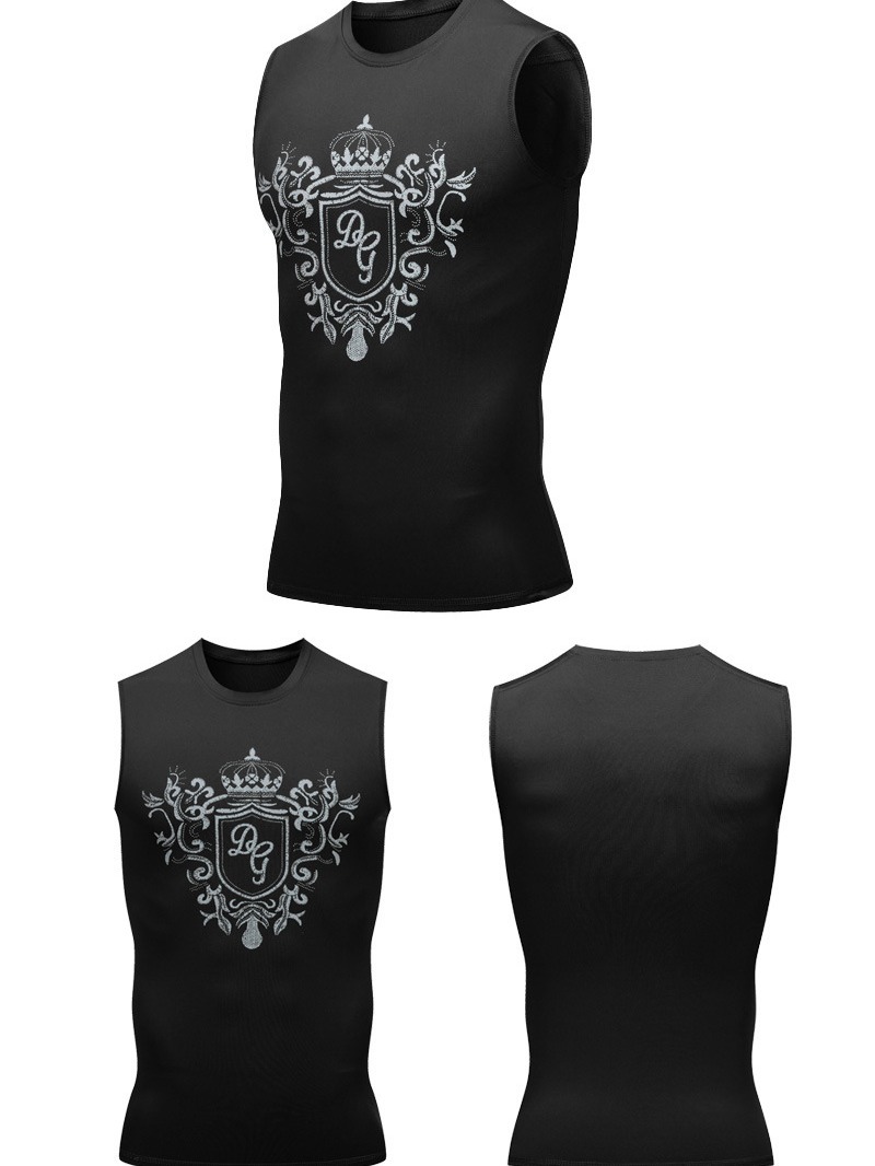 Sports vest men's quick-drying high-elastic tights fitness clothes basketball training waistcoat running sweat-absorbent T-shirt sleeveless
