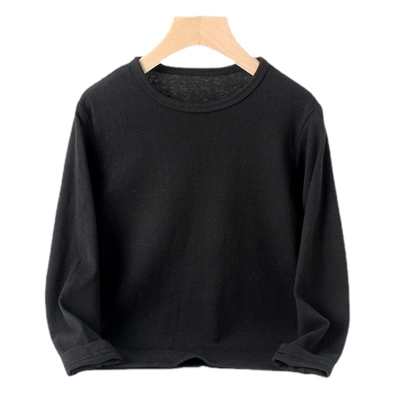 Spring and autumn children's clothing Korean new boys bottoming shirt girls cotton stretch solid color long sleeve children's T-shirt wholesale
