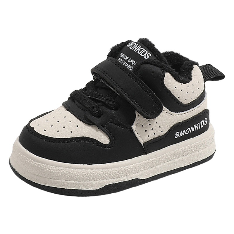 Boys Shoes Skate Shoes Autumn and Winter New Girls' fleece-lined Warm sneaker Baby Soft Sole Toddler Shoes Children's Cotton Shoes