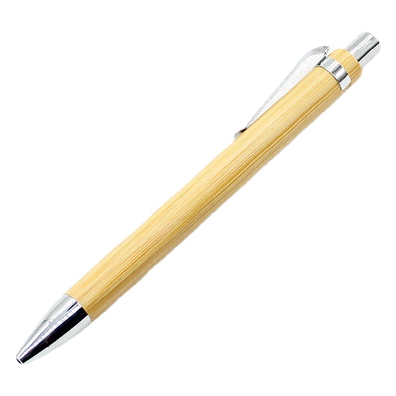 Bamboo Ballpoint Pen Advertising Pen Push-Type Bamboo Wood Pen Environmentally Friendly Bamboo Printing Laser Moso Bamboo Ballpoint Pen in Stock