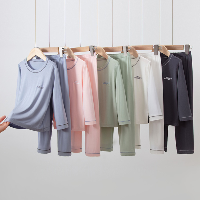 Picture of Summer Boys' Short-sleeved Shorts Modal Children's Pajamas Girls' Parent-child Home Clothes suit Children's Air-conditioning Clothes