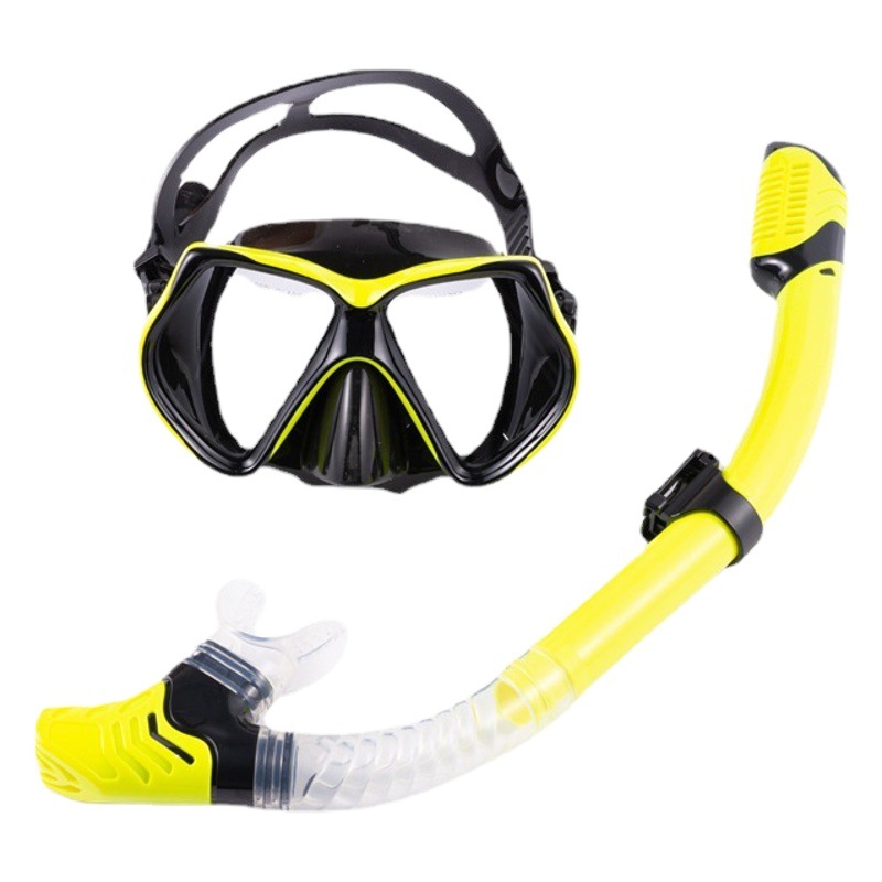 Cross-border Silicone Diving Goggles Set Diving Mask Breathing Tube Snorkeling Set Large Frame Anti-fog Glasses Same for Men and Women