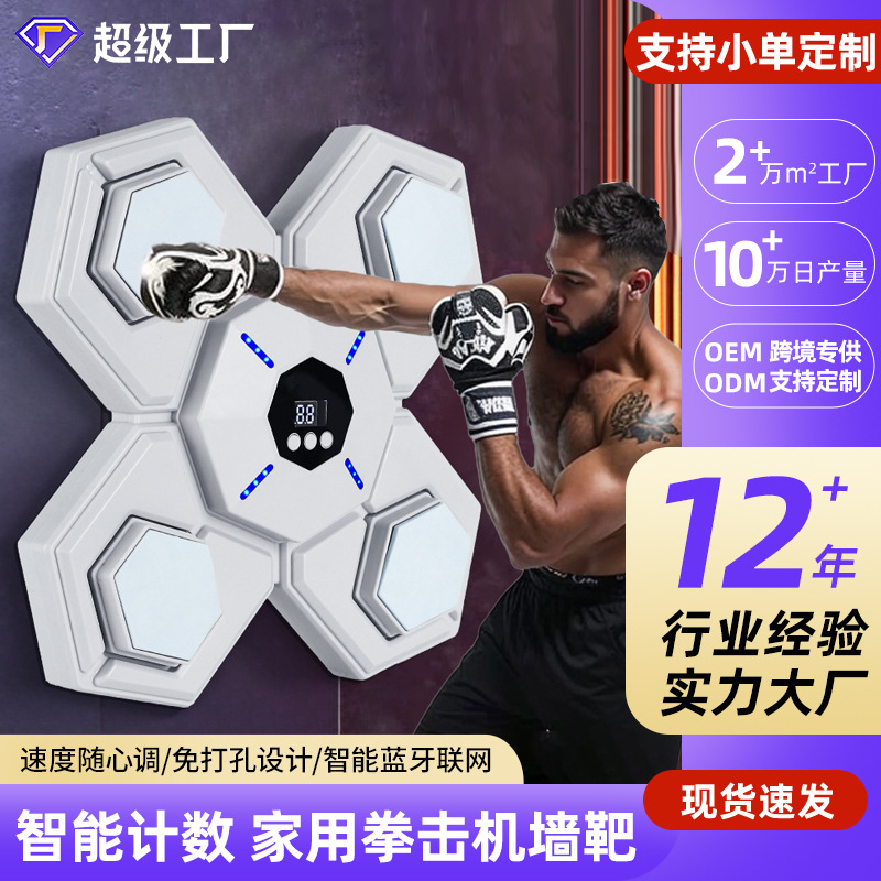 Cross-Border Bluetooth Music Boxing Target Smart Counting Home Sports Fitness Boxing Machine Wall Target Children's Trainer