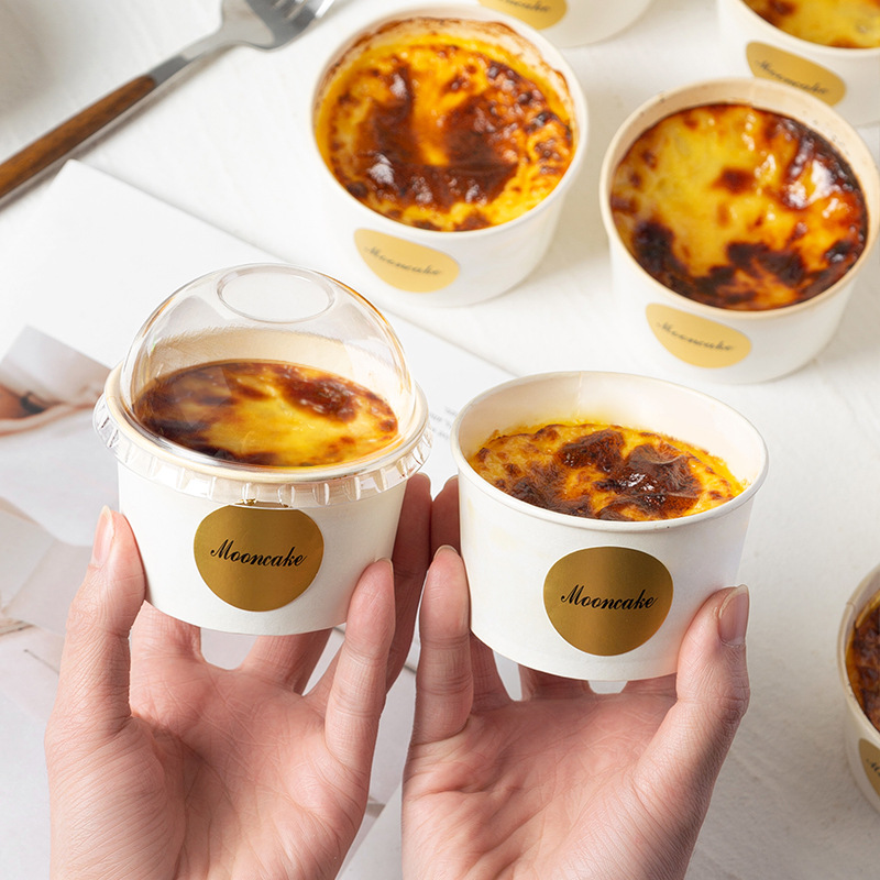 Taro Puree Roasted Milk Box, Large Puff Cup, Cake Packaging Box, Baked Dessert, Roasted Egg Milk Paper Cup, High Temperature Resistant Snow Meiniang