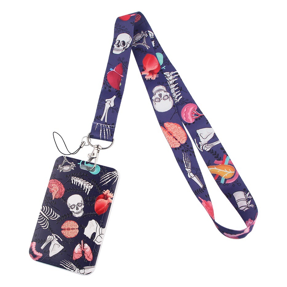 Personalized Human Organs Mobile Phone Lanyard Hard Card Set School Meal Card Identity Card Exhibition Certificate Ribbon Accessories Gift