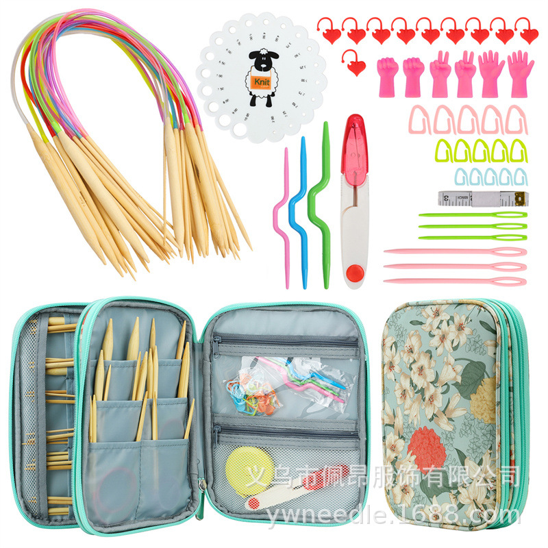 Amazon popular 60CM sweater stick needle knitting needle Lily bag DIY handmade wool ring needle accessories suit
