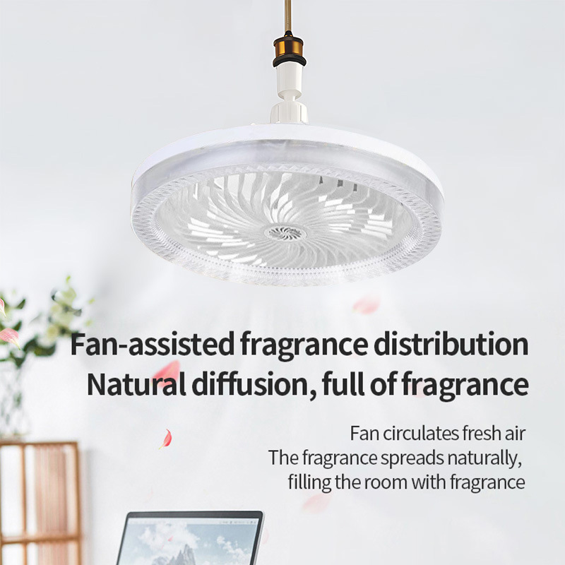 Picture of Cross-Border Popular Crystal Fan Lamp with Aroma Diffuser, Universal Head, Bedroom Ceiling Light, Smart Remote Control, E27 Screw Base, Led Light, Luxury Style
