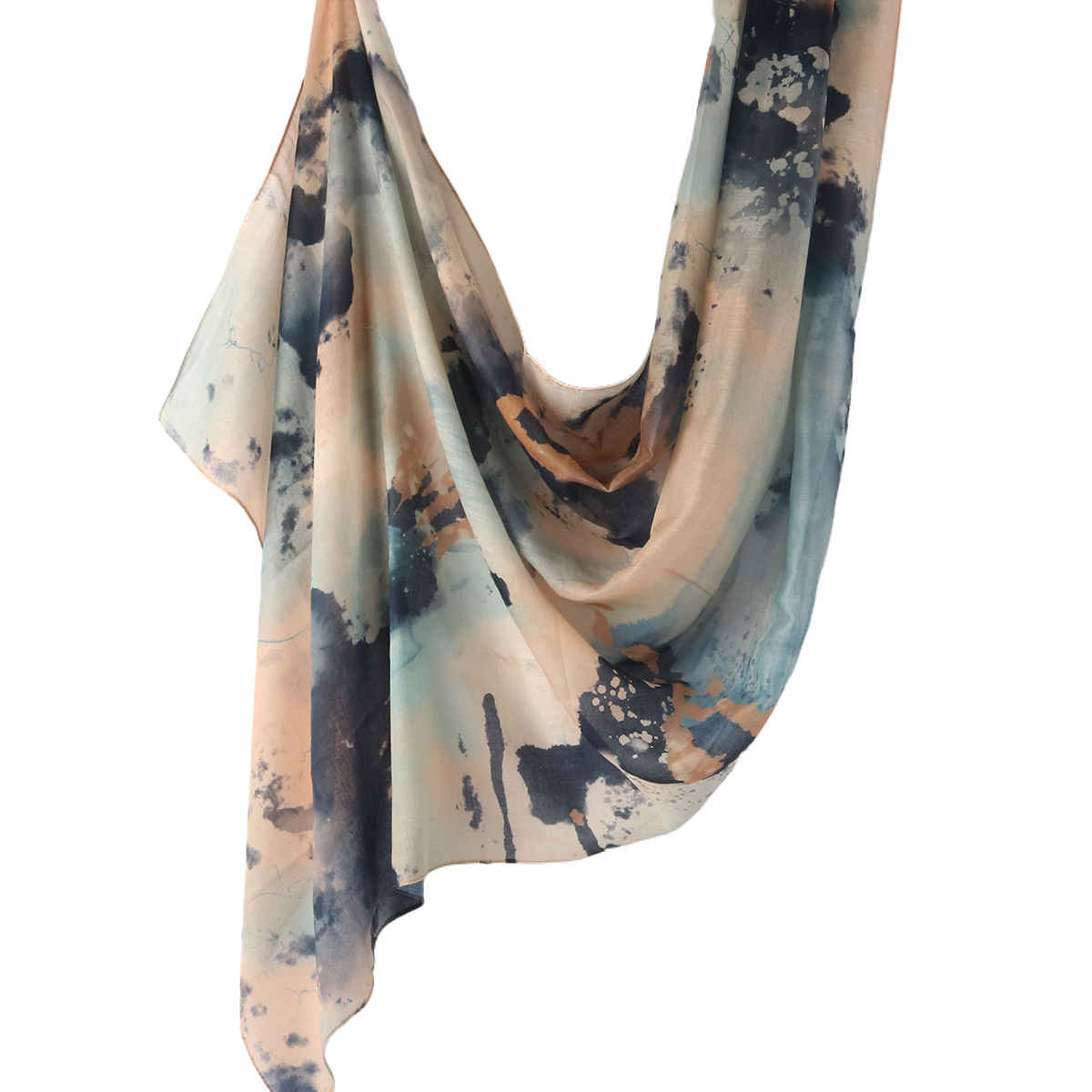 Picture of Best-Selling Watercolor Tie-Dye Cotton Scarf Arabian Satin Polyester Long Scarf Turkish Middle Eastern Scarf