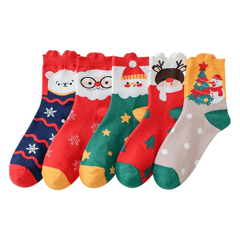 2023 new Christmas socks women's mid-calf cross-border foreign trade stockings men's autumn and winter sports socks high-calf wholesale cotton socks