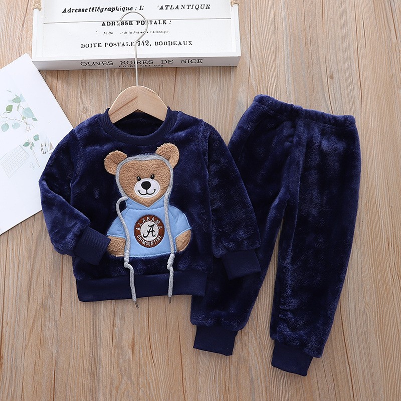 Picture of Baby Winter Pajamas Set 2025 New Baby Kidsren's Clothing Boys and Girls Autumn and Winter Flannel Home Clothes Trendy