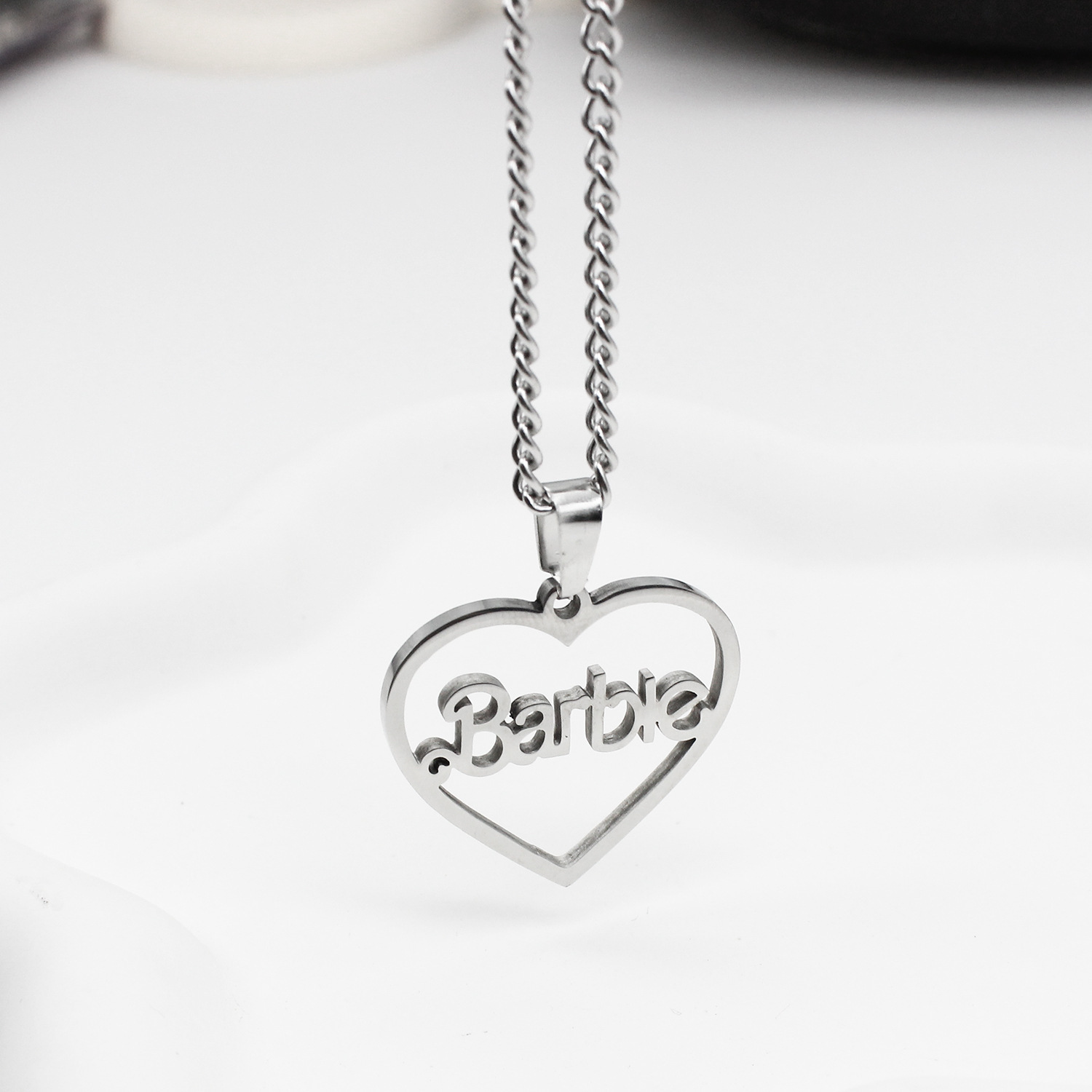 European and American Cross-Border Party Letter Barbie Necklace New Barbie Heart Trendy Pendant Pendant
