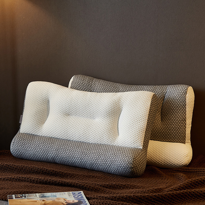 Picture of [Traction Pillow-Special Edition] Helps Sleep Comfortable Knitted Cloth Neck Pillow Feather Velvet Pillow Traction Hotel Pillow