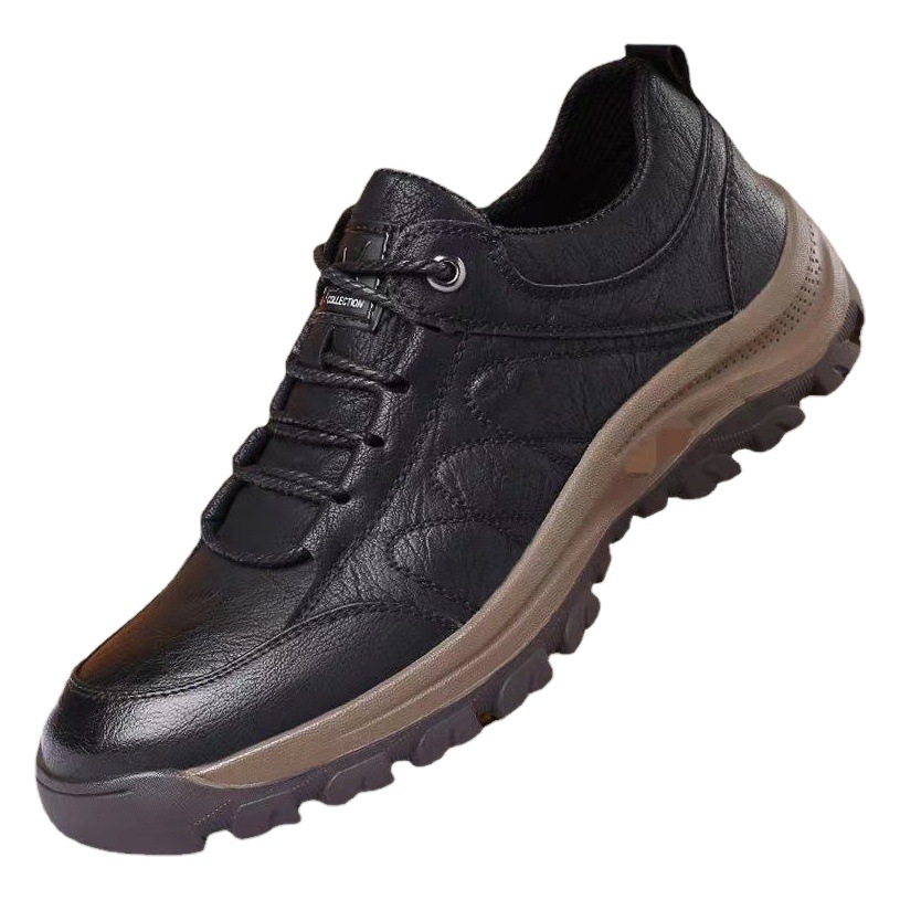 Cross-border foreign trade plus size men's shoes 2025 new British casual shoes men's non-slip outdoor hiking shoes leather shoes men