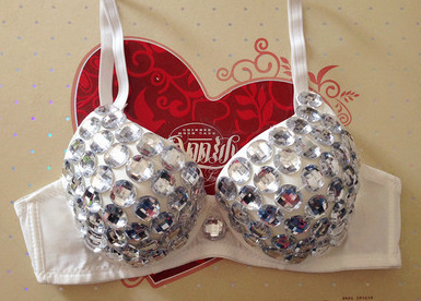 Picture of A variety of nightclub sexy sequined colored diamond rivet rhinestone bra shorts pole dance bar DS watch performance bra