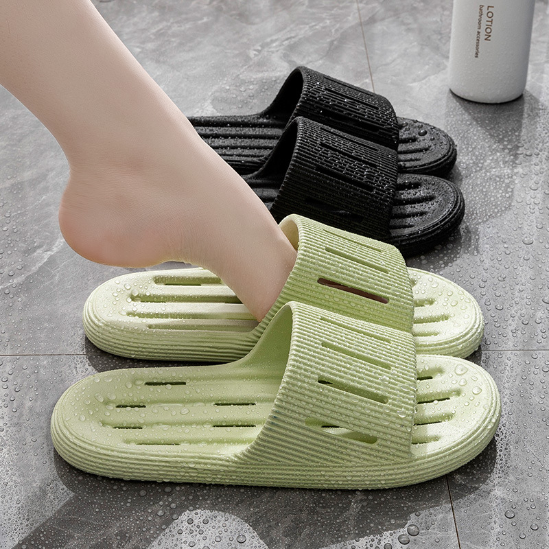 Picture of Summer Bathroom Soft Bottom Slip-on Feeling Slippers Women's Home Indoor Sanitary Hotel Bathing Household Leakage Non-slip Slippers Men's Slippers