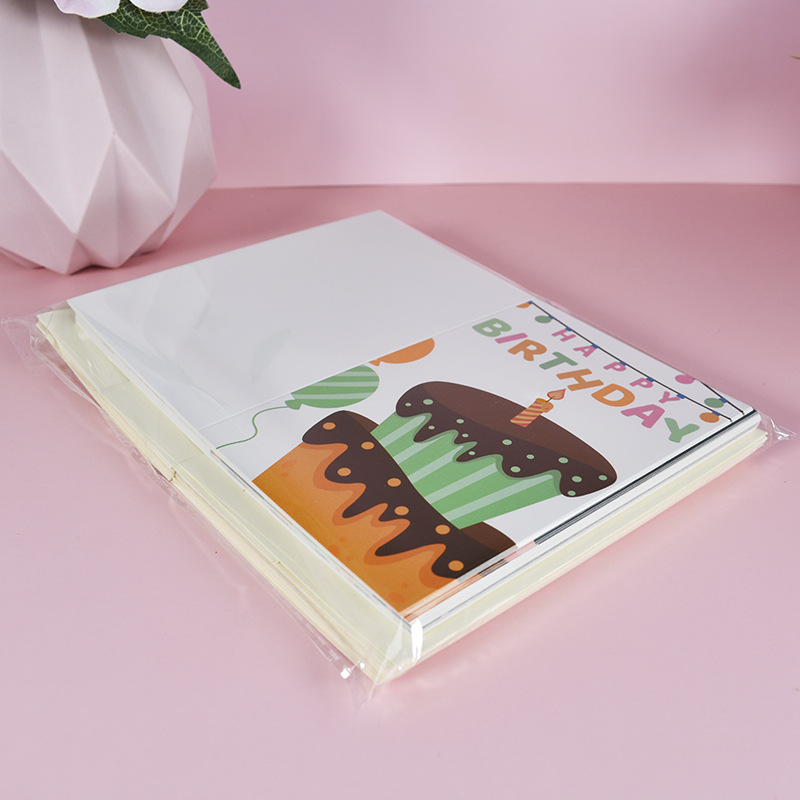 Picture of New 24-piece birthday card set cross-border hot selling Amazon folding flat card hand-painted birthday