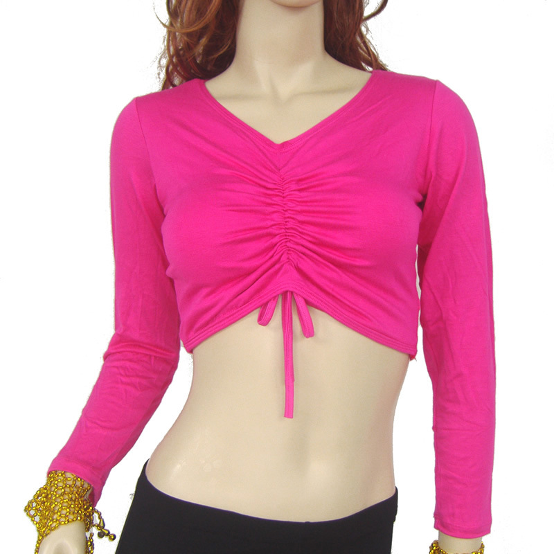 Wrinkled V-neck long sleeve, Taobao belly dance clothing, dance clothing, belly dance clothing wholesale