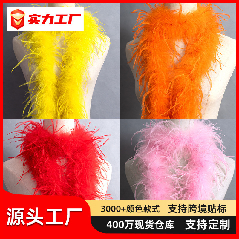 One layer of ostrich wool strips colored feather strips catwalk Latin dance clothing diy designer decorative accessories
