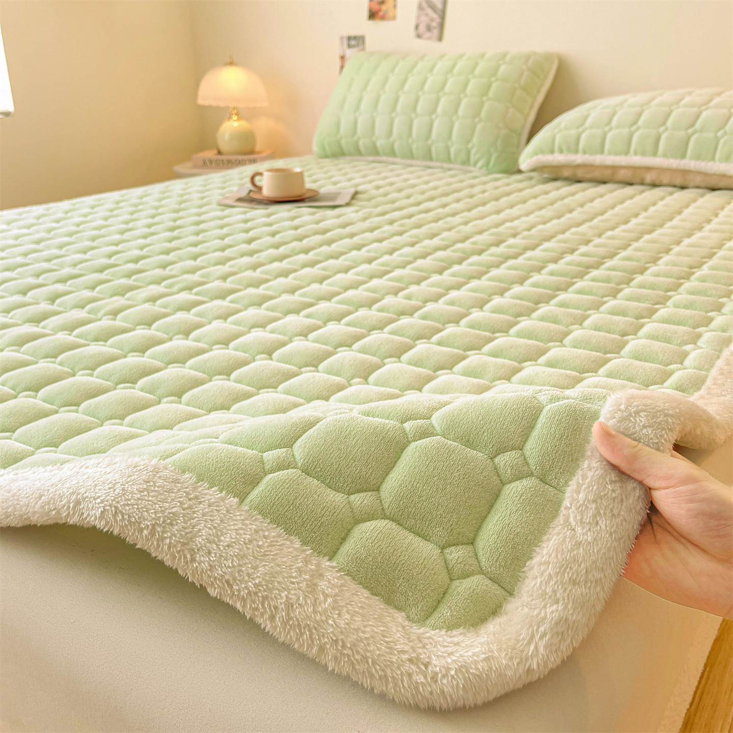Picture of Class A Soybean Milk Velvet Mattress Winter Thickened Coral Velvet Dormitory Single Mattress Household Folding Cushion